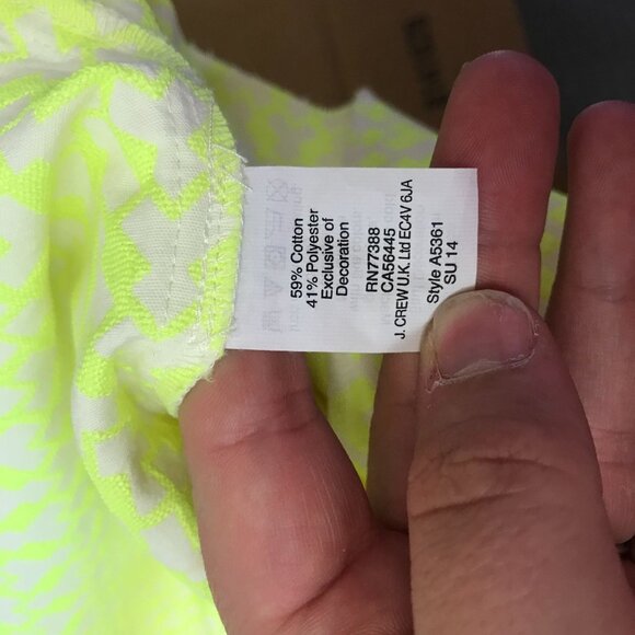 J. CREW - WOMEN'S SIZE 0- YELLOW NEON  SLEEVELESS V NECK PULLOVER DRESS - Picture 5 of 5